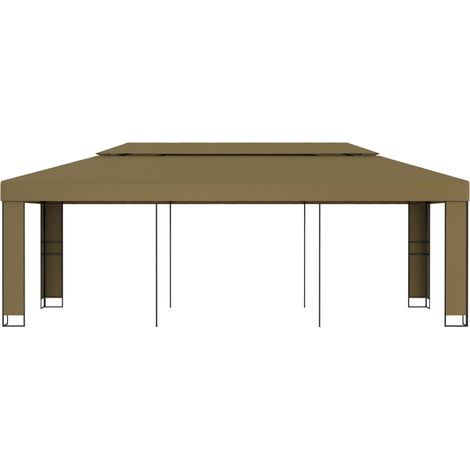 Tonnelle avec double toit 3x6 m Taupe 180 g/m² (1/5)