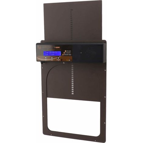 Jeffergarden Poulailler porte 100 V à 240 V détection de lumière synchronisation télécommande étanche Auto poulailler porte pour poulailler maison marron EU Plug (1/5)