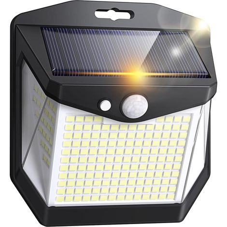 Lampe Solaire Exterieur Mouvement Détecteur: 248 LED Lampe Spot Solaire Extérieur Détecteur de Mouvement 3 Modes Exterieures Jardin Projecteur Solaires 270° Eclairage pour Patio Garage Lot de 2 (1/5)