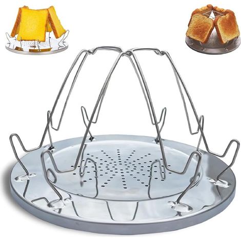 Toastrost aus Edelstahl, Campingtoaster, Toastplatte für Gasherde, Toastpfanne, Edelstahltoaster für Picknicks mit dem Gasherd im Freien (1/5)