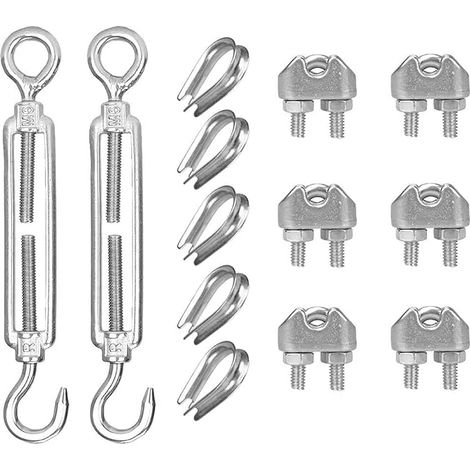 M6 Stainless Steel Adjustable Cable Tensioner With Hook, Eyelet for Stretched Rope Heavy Stainless Steel Cable Kit Photo Cable Plant Adjustable Tensioners (1/5)