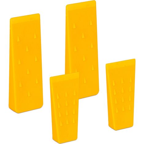 Set di 4 cunei d'abbattimento in plastica robusta per taglio preciso 25 x 8 x 8 cm in plastica gialla 130014074