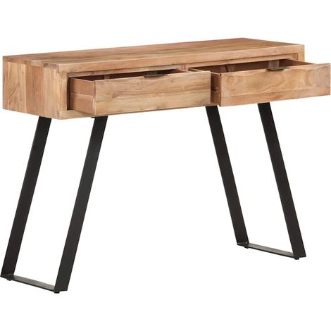 Maison Exclusive - Table console 100x35x76 cm Bois d'acacia avec bord naturel (1/5)
