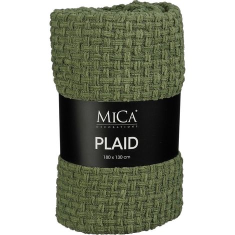 Plaid Couverture Douce Jeté de Canapé et Lit Décoratif Ambiance Cosy Vert Foncé - PANGIVO (1/5)