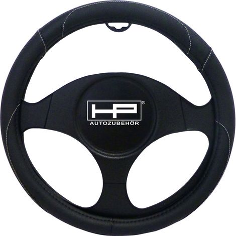 HP Autozubehör Lenkradbezug (Ø x H) 39 cm x 4 cm Polyurethan (PU) Schwarz 37 - 39 cm