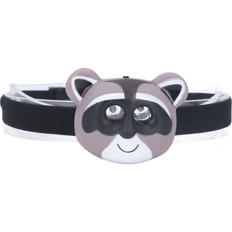 Kinder-Stirnlampe im Waschbär-Design, 2 Leuchtmodi, leichte LED-Stirnlampe aus Kunststoff, batteriebetrieben (1/4)