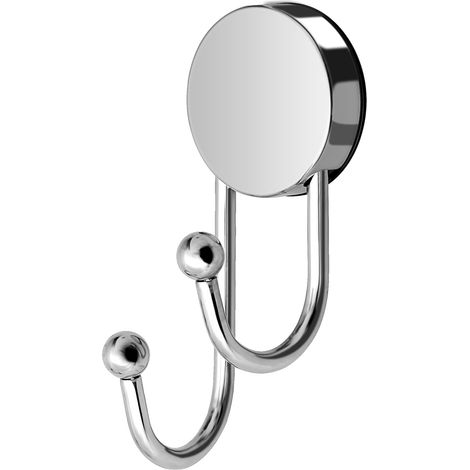 Gancio a doppia ventosa in acciaio inox - colore argento (1/5)