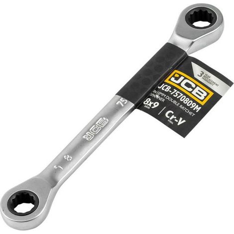 Llave de anillo doble con trinquete 8x9mm