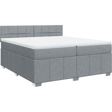 Maison Exclusive - Giroletto a Molle con Materasso Grigio Chiaro 200x200cm Tessuto