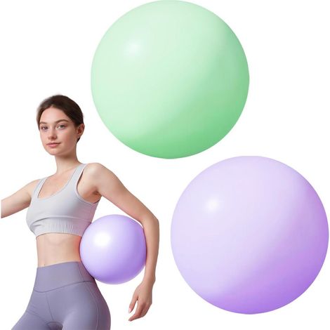 Gymnastikball 25cm Pilates Yoga Aufblasbar 9 Lila + Mintgr&xFCn (1/5)