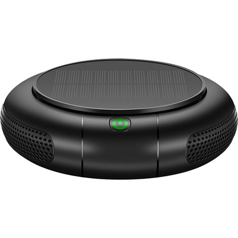 Purificador de aire eléctrico de iones negativos para coche con panel solar, batería de 1200 mAh, silencioso, para el hogar, el coche, la oficina, alergias, mascotas y polvo. (1/5)
