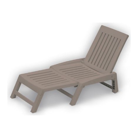 Bain de soleil pliant Orfeo en re'sine antichoc anthracite 177x61x30 cm pour jardin mer piscine