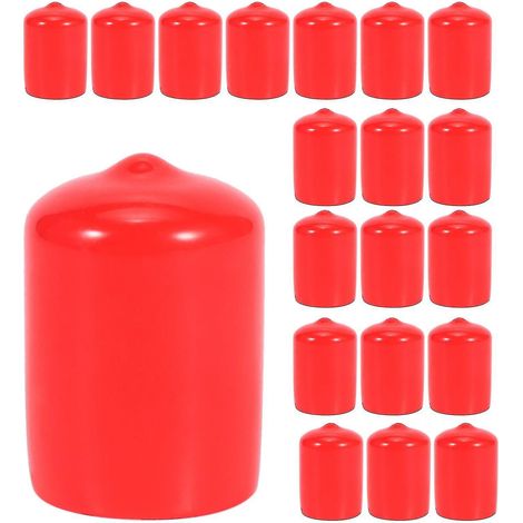 Lot de 20 embouts en caoutchouc rouge pour tubes ronds en PVC de 19 mm de diamètre intérieur. (1/4)