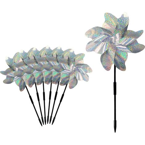 7 molinos de viento antipájaros, molino de viento, repelente de pájaros, reflector plateado, molino de viento, ahuyentador de pájaros, molino de viento (1/5)