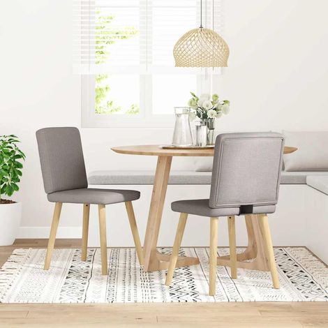 Sillas de comedor 2 unidades tela gris taupé vidaXL (1/5)