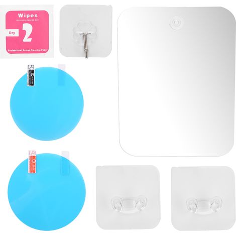 Miroir de douche antibuée avec crochet à ventouse, mural pour salle de bain, rasage, accrochage mural (1/5)