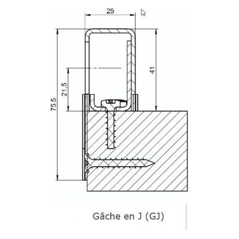 Gâche en J pour serrure Protective - ASSA ABLOY VACHETTE
