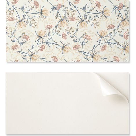 Panel de vinilo autoadhesivo - Decoraci贸n con estampado de 100x50 cm con dise帽o floral en el fondo.