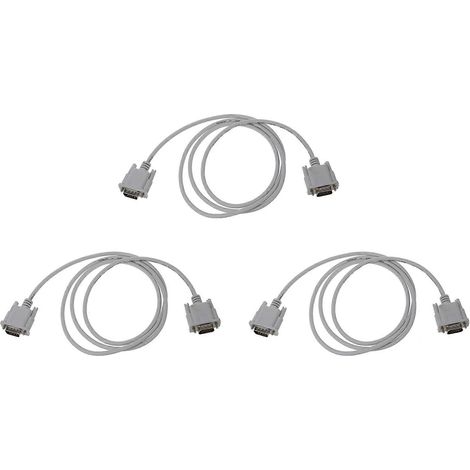 3 câbles adaptateurs VGA DB15 mâle vers RS232 DB9 mâle / Câble d'extension graphique vidéo (blanc, 1,4 mètre) (1/5)