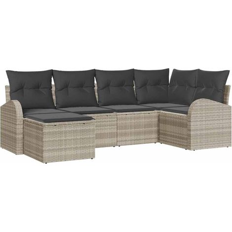 Maison Exclusive - Set Divano da Giardino Grigio chiaro polyrattan