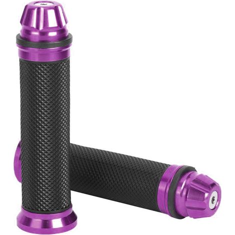 Manopole per manubrio in alluminio CNC e gomma per moto, per manubri da 7/8", bicicletta, colore viola. (1/5)