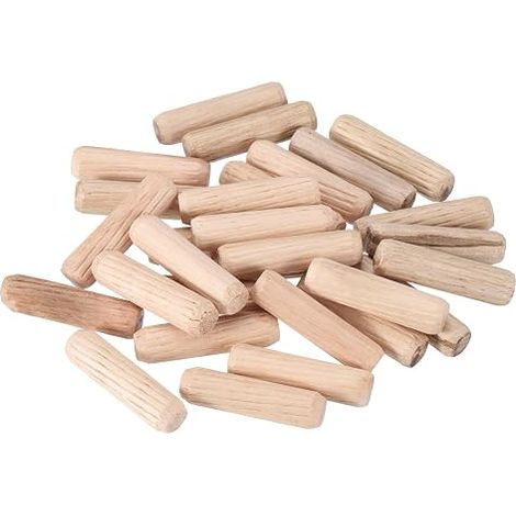 Wooden Dowels 8x30mm Beveled Ends Channeled Dried Wood Dowels Hard For Furniture Shelves Work (1/5)