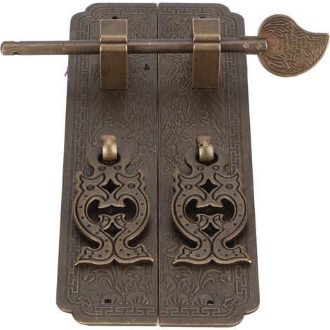 Kit de poignées de porte style chinois antique en cuivre, quincaillerie pour meubles (1/5)