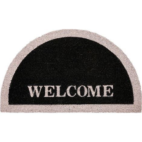 Zerbino in fibra di cocco antiscivolo 45 x 75 cm con supporto in PVC nero Buhi