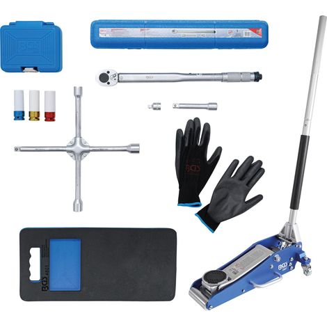 BGS Kit pneus pour changement de roues avec cric rouleur 1,5 t 10 pièces (1/6)