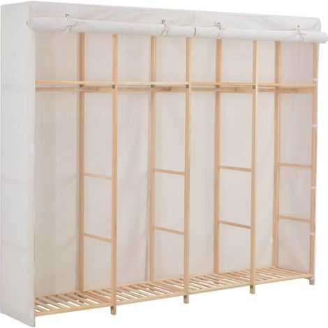 Wardrobe White 200x40x170 cm Fabric vidaXL