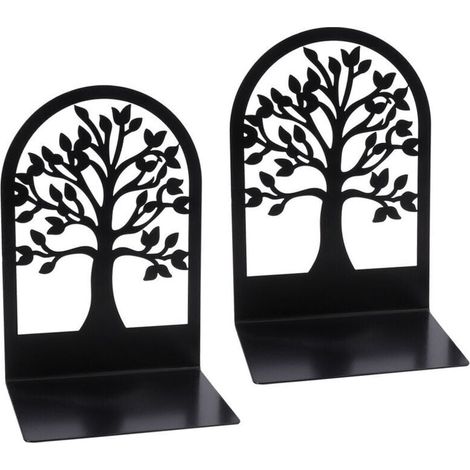 Serre-livres, serre-livres décoratifs, serre-livres pour la maison, l'école ou le bureau, serre-livres robustes en métal. Serre-livres noirs pour étagères. (1/5)