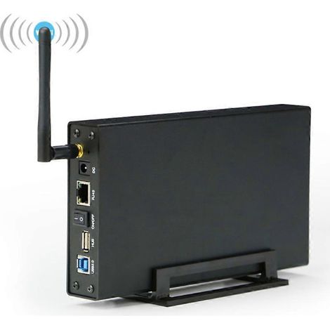 Boîtier portable pour disque dur/SSD 3,5 pouces, USB 3.0, RJ45, Ethernet, serveur NAS, stockage réseau et streaming, prise UE (1/5)