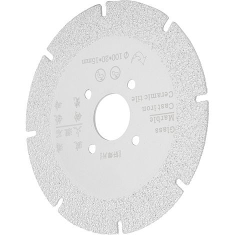 Disque diamant brasé 100x20x15mm pour marbre, meule de polissage et ponçage, outillage professionnel, lame de coupe argentée. (1/5)