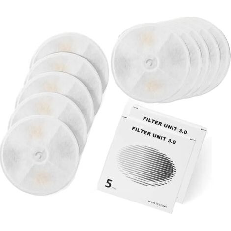 Filter element for cat and dog water dispensers, 3.0, 10 pieces, for use on EVERSWEET 2.0 & 3.0 & CYBERTAIL water dispensers
