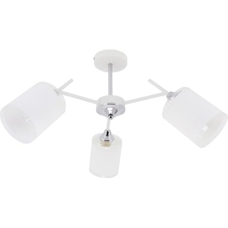 Plafonnier classique ANDERS Struhm blanc chromé, 3x E27, verre, 40 W, IP20 (1/3)