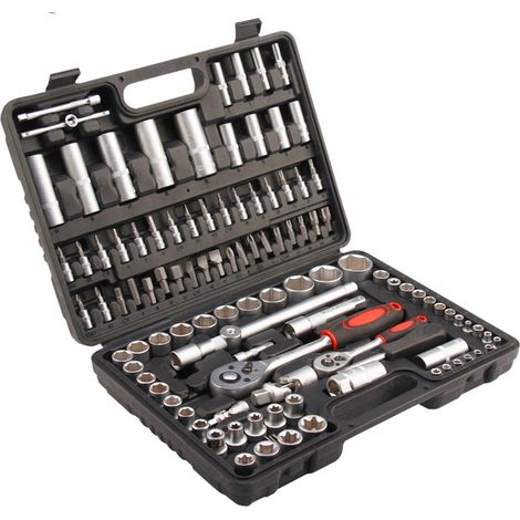 MALETIN HERRAMIENTAS 108 PIEZAS AUTOCLE 1/4" Y 1/2" CHROME VANADIUM (1/5)