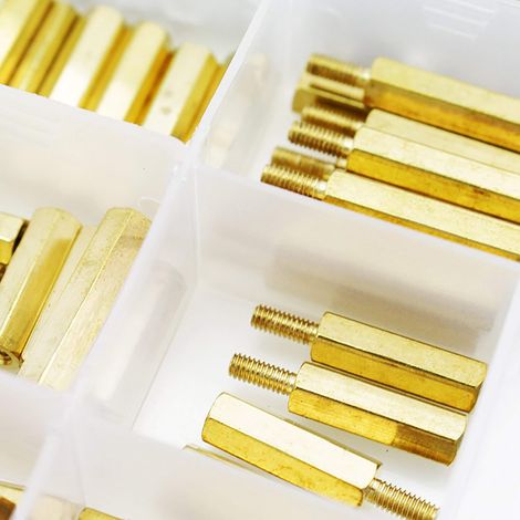 Kit d'assortiment de 180 vis d'espacement hexagonales en laiton M2.5 mâle/femelle (1/5)