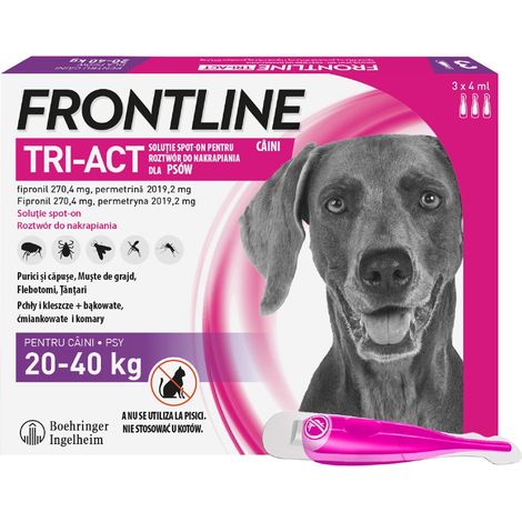 Frontline TRI-ACT L 20-40 KG Tropfen für Hunde gegen Flöhe und Zecken x3 Stück. (1/5)