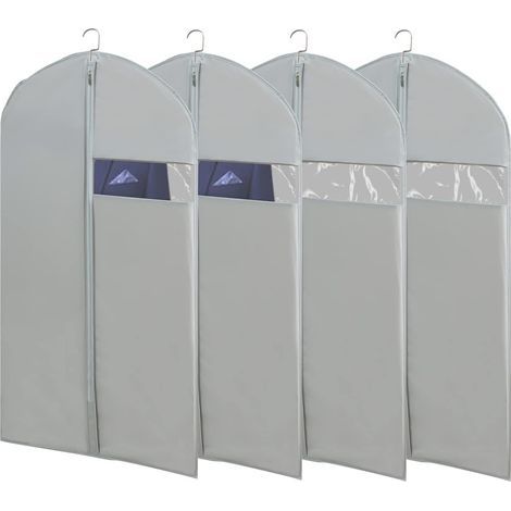 Set di 4 sacche per abiti per organizzare il tuo guardaroba, 43 pollici, grigio (1/5)