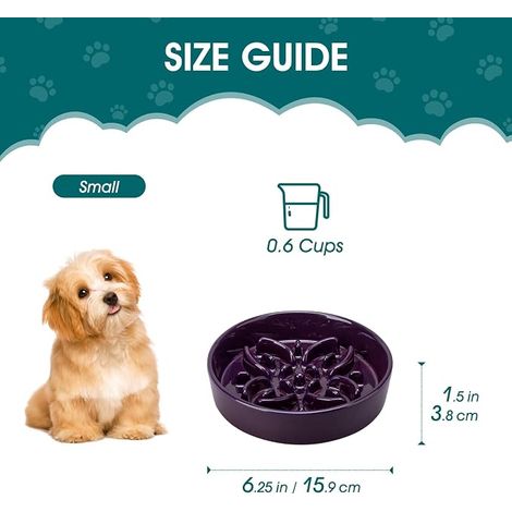 Slow Feeding Bowl with Petal-Shaped Design, Suitable for Small, Medium and Large Dogs, Purple (1/4)