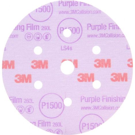 Disque abrasif, finition violet, 260L, 75 mm, non perforé, x50 (30369) - 3M (1/2)