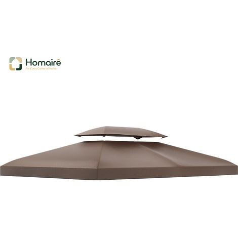 HOMAIRE Ersatzdach für Gartenpavillons 3x4m en Polyester couleur café