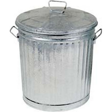 1PZ BIDONE IN LAMIERA ZINCATA CON COPERCHIO - lt.79 cm.47x58h.