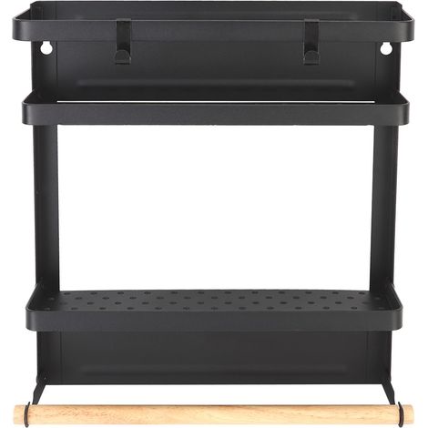 Étagère Magnétique Multifonction Pliable pour Réfrigérateur - Rangement Suspendu (Noir) (1/5)
