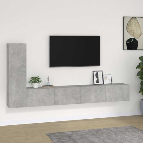 vidaXL 3 Piece TV Cabinet Set Concrete Grey Engineered Wood (1/5)