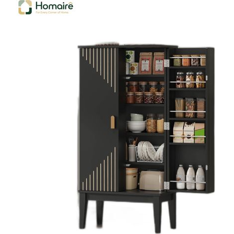 Buffet noir en mdf 59 x 30 x 120 cm HOMAIRE (1/5)