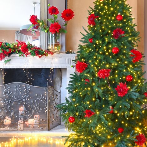 Guirlande lumineuse de Noël grappe 600 LED blanc chaud 8 m timer (1/4)