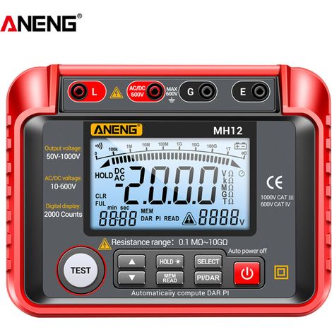 ANENG MH12 Insulation Resistance Tester Shaking Table High Precision Digital Insulation Resistance Meter Voltage Meter (1/5)