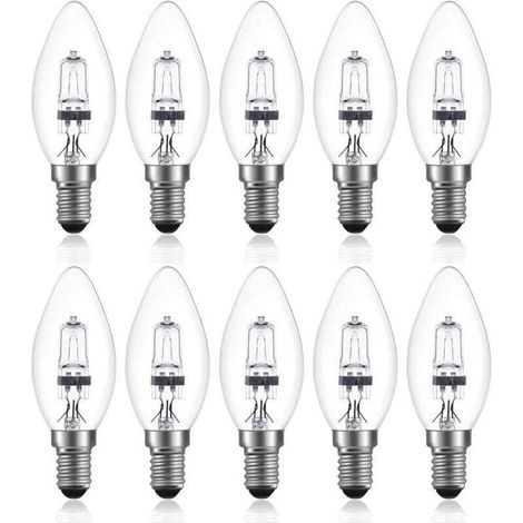 42W E14 C35 Dimmable ampoule halogène AC 220-240V Blanc Chaud 2700K e14 transparante ampoule halogene bougie (10pcs) (1/4)