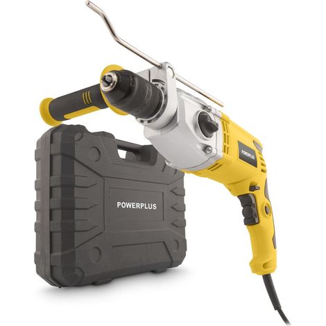 Powerplus Perceuse à Percussion Électrique POWX0291 - Perceuse Filaire de 1200 W, Deux Vitesses, Vissage à Gauche et à Droite